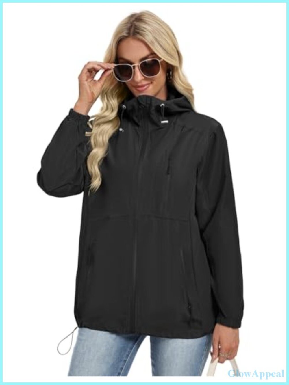 Lightweight Packable Waterproof Rain Jacket with Hood Windbreaker